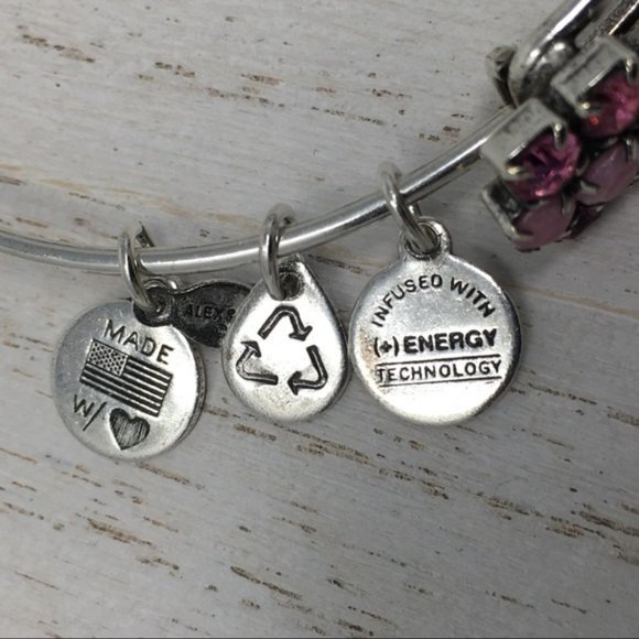 ALEX & ANI Cotton Candy Sparkler Silver Tone Bangle Swarovski - Picture 6 of 6